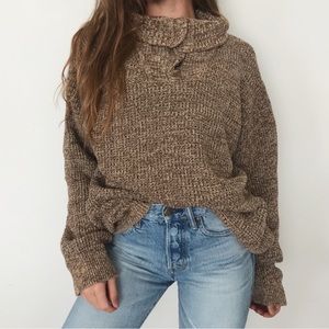 St John’s Bay Chunky Knit Oversized Button Collar Sweater